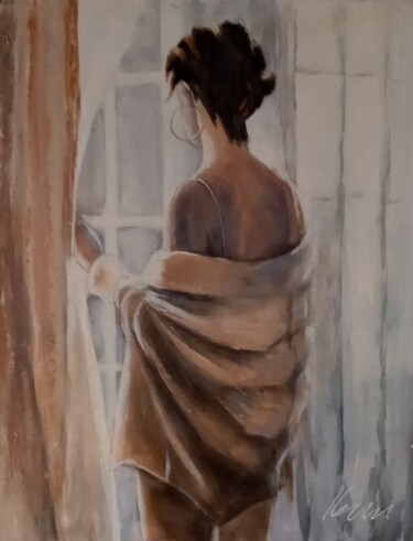 Painting titled "Woman Catherine loo…" by Filip Petrovic, Original Artwork, Oil