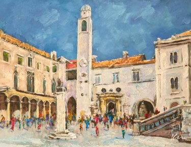 Painting titled "Dubrovnik Old Town,…" by Filip Petrovic, Original Artwork, Oil