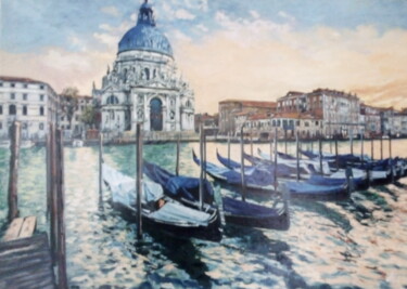 Malerei mit dem Titel "Venice port, acryli…" von Filip Petrovic, Original-Kunstwerk, Acryl