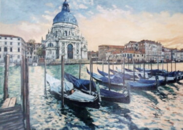 Картина под названием "Venice port, acryli…" - Filip Petrovic, Подлинное произведение искусства, Акрил