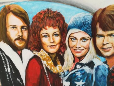 Картина под названием "ABBA oil painting o…" - Filip Petrovic, Подлинное произведение искусства, Масло