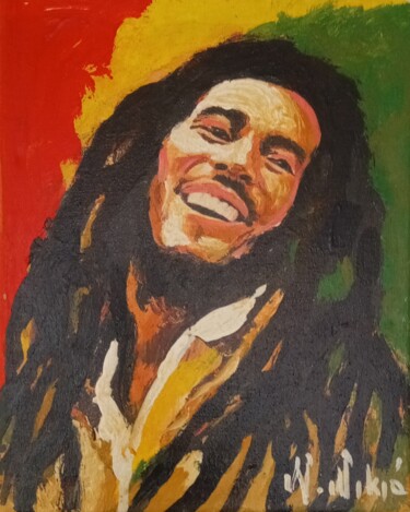Schilderij getiteld "Bob Marley oil pain…" door Filip Petrovic, Origineel Kunstwerk, Olie
