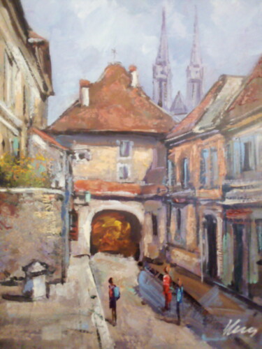 Painting titled "Zagreb The stone ga…" by Filip Petrovic, Original Artwork, Acrylic