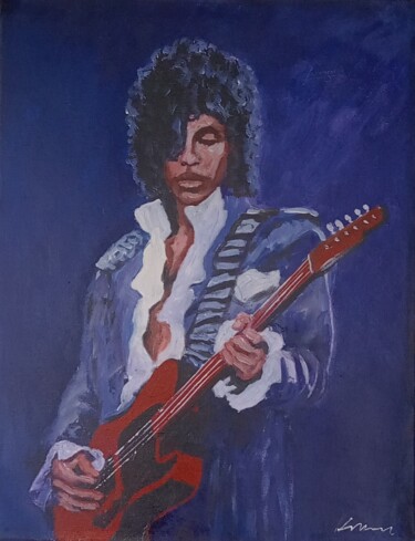 Schilderij getiteld "Prince musician oil…" door Filip Petrovic, Origineel Kunstwerk, Olie