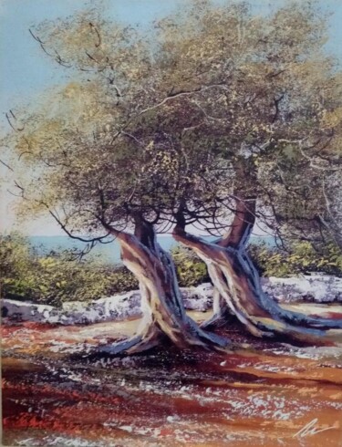 Pintura intitulada "Olive trees acrylic…" por Filip Petrovic, Obras de arte originais, Acrílico