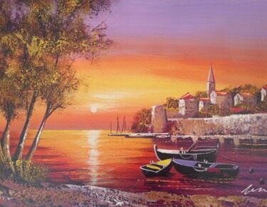 Pintura intitulada "Krk island acrylic…" por Filip Petrovic, Obras de arte originais, Acrílico
