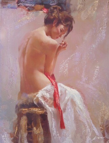Peinture intitulée "Nude woman acrylic…" par Filip Petrovic, Œuvre d'art originale, Acrylique