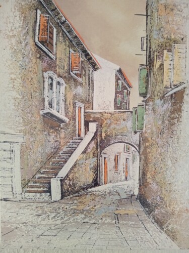Картина под названием "Italian town acryli…" - Filip Petrovic, Подлинное произведение искусства, Акрил