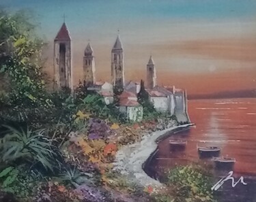 Painting titled "Island of Rab acryl…" by Filip Petrovic, Original Artwork, Acrylic