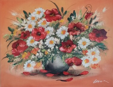 Schilderij getiteld "Colorful flowers in…" door Filip Petrovic, Origineel Kunstwerk, Acryl