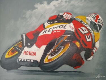 Painting titled "Marc Marquez acryli…" by Filip Petrovic, Original Artwork, Acrylic