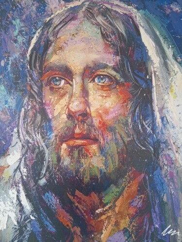Ζωγραφική με τίτλο "Portrait of Jesus C…" από Filip Petrovic, Αυθεντικά έργα τέχνης, Ακρυλικό