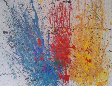 Картина под названием "Abstract colors oil…" - Filip Petrovic, Подлинное произведение искусства, Масло