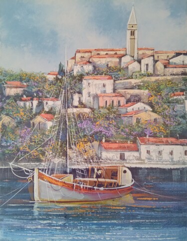 Pintura titulada "Vrsar, Croatia wate…" por Filip Petrovic, Obra de arte original, Acrílico