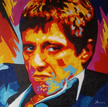 Painting titled "Al Pacino as Scarfa…" by Filip Petrovic, Original Artwork, Acrylic