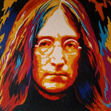 Ζωγραφική με τίτλο "John Lennon acrylic…" από Filip Petrovic, Αυθεντικά έργα τέχνης, Ακρυλικό