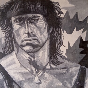 Painting titled "Sylvester Stallone…" by Filip Petrovic, Original Artwork, Acrylic