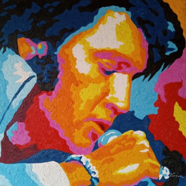 Malerei mit dem Titel "Elvis Presley acryl…" von Filip Petrovic, Original-Kunstwerk, Acryl