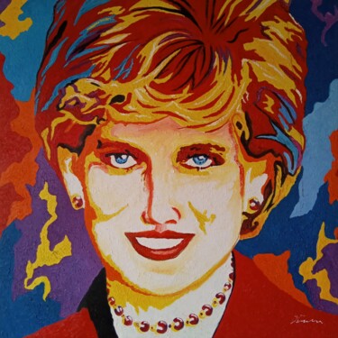 Pintura intitulada "Lady Diana acrylic…" por Filip Petrovic, Obras de arte originais, Acrílico