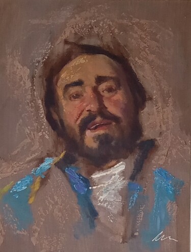 Malerei mit dem Titel "Luciano Pavarotti a…" von Filip Petrovic, Original-Kunstwerk, Acryl