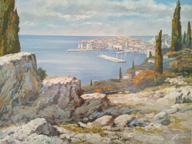 Pintura titulada "Dubrovnik Landscape…" por Filip Petrovic, Obra de arte original, Acrílico