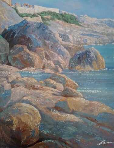 Pintura titulada "Sea and rocks acryl…" por Filip Petrovic, Obra de arte original, Acrílico