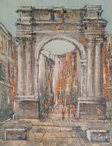 Painting titled "Painting of Pula -…" by Filip Petrovic, Original Artwork, Acrylic