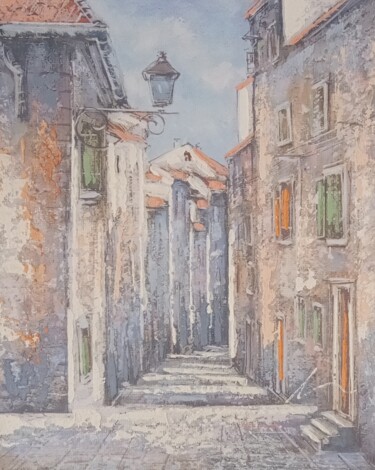 Painting titled "Rovinj Old Town, ac…" by Filip Petrovic, Original Artwork, Acrylic