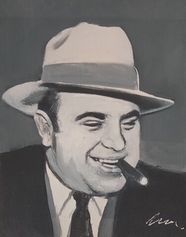 Painting titled "Al Capone acrylic p…" by Filip Petrovic, Original Artwork, Acrylic