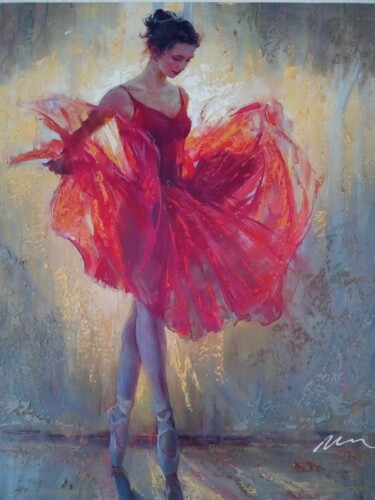 Female Ballet Dancer acrylic painting on canvas Painting titled "Female Ballet Dance…" by Filip Petrovic, Original Art, Acrylic