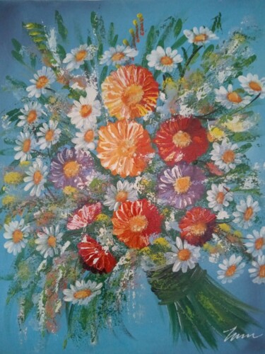 Bouquet of flowers acrylic painting on canvas Картина под названием "Bouquet of flowers…" - Filip Petrovic, Подлинное произведение искусства, Акрил