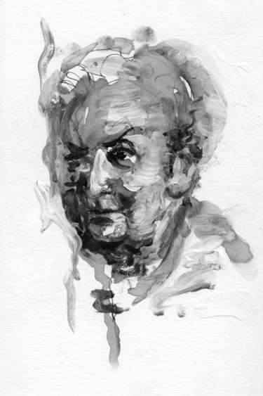 Drawing titled "Portrait of Elisabe…" by Filip Schrooyen, Original Artwork, Watercolor