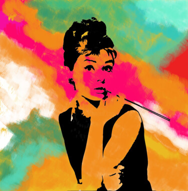 Pintura intitulada "Audrey Hepburn" por Filipa Machado, Obras de arte originais, Outro