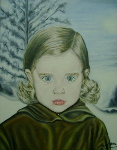 Painting titled "Portrait of Carina" by Filipe Paiva, Original Artwork, Oil