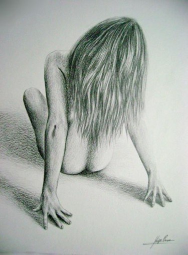 Drawing titled "Long hair" by Filipe Paiva, Original Artwork