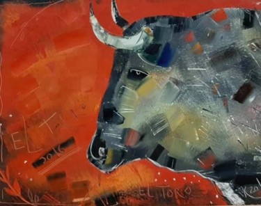 Pittura intitolato "El toro" da Filipp Kazak, Opera d'arte originale, Olio
