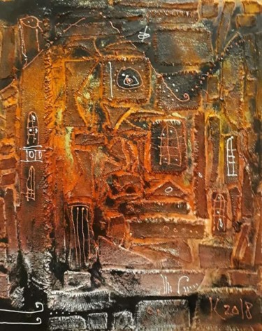 Pittura intitolato "an old house" da Filipp Kazak, Opera d'arte originale, Acrilico