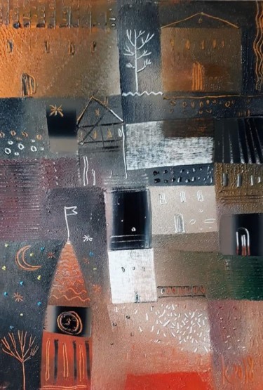 Ζωγραφική με τίτλο "the city of Dreams" από Филипп Казак, Αυθεντικά έργα τέχνης, Λάδι
