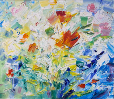 Painting titled "bright summer" by Filipp Kazak, Original Artwork, Oil