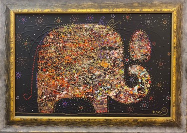 Peinture intitulée "Elephant and Faberg…" par Filipp Kazak, Œuvre d'art originale, Acrylique