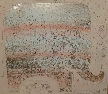 Картина под названием "White elephant" - Филипп Казак, Подлинное произведение искусства, Акрил