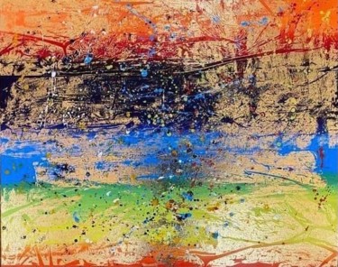 Pintura intitulada "abstract compositio…" por Filipp Kazak, Obras de arte originais, Acrílico