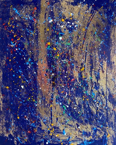 Painting titled "Blue composition" by Filipp Kazak, Original Artwork, Acrylic