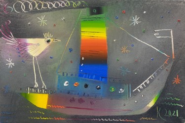 Картина под названием "Кораблик" - Филипп Казак, Подлинное произведение искусства, Масло