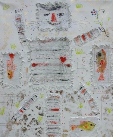 Картина под названием "КотЛета" - Филипп Казак, Подлинное произведение искусства, Акрил