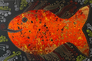 Peinture intitulée "Рыбка" par Filipp Kazak, Œuvre d'art originale, Acrylique