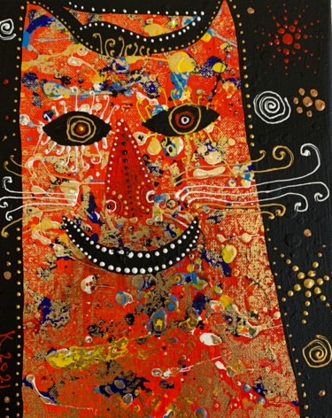 Картина под названием "Улыбка Чеширского к…" - Филипп Казак, Подлинное произведение искусства, Акрил
