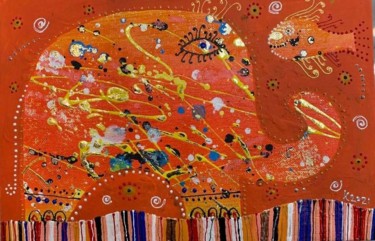 Картина под названием "Оранжевый" - Филипп Казак, Подлинное произведение искусства, Акрил