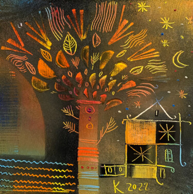 Peinture intitulée "Чудо дерево" par Filipp Kazak, Œuvre d'art originale, Huile