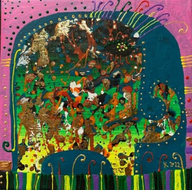 Картина под названием "Слоник с эракезом" - Филипп Казак, Подлинное произведение искусства, Акрил